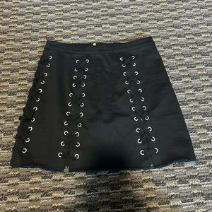 Black mini skirt with silver detail size small